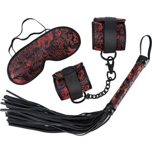 3-teiliges Bondage-Set aus Satin mit Muster
