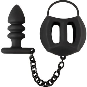 Hodenkäfig „Ball cage with butt plug“ mit Analplug