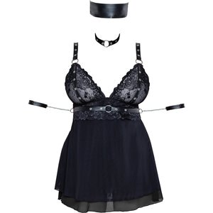 Babydoll plus Bondage-Schal, Halsband und Armfesseln