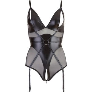 Body mit Armfesseln, Wetlook und Powernet im edlen Mix