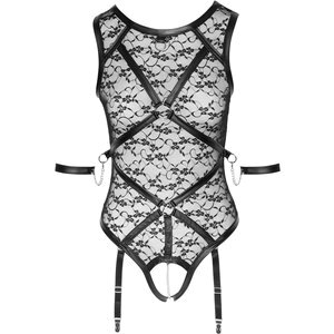 Body, ouvert, mit Strapsen und Armfesseln - alles abnehmbar