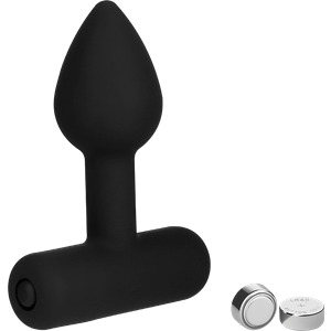 Analplug mit Vibro-Bullet aus Silikon, 7 cm