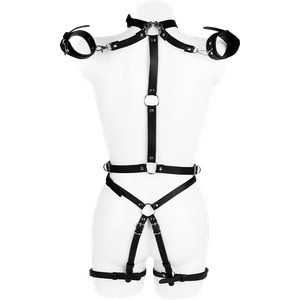 Body-Harness mit abnehmbaren Handfesseln, 2-tlg.