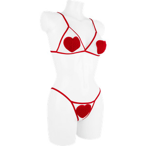 Dessous-Set mit Herzapplikation, 2-teilig