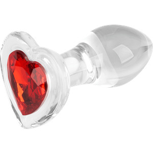 Glas-Analplug mit herzförmiger Basis, 7 cm