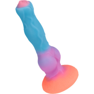 Glitzernder Naturvibrator mit Saugfuß, 22 cm