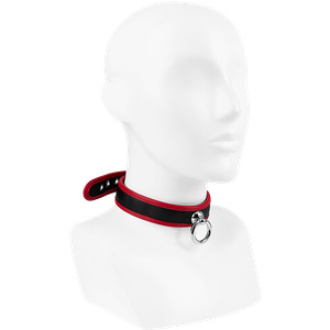 Halsband in Lederoptik mit O-Ring
