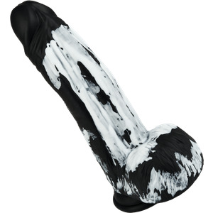 Marmorierter Naturdildo mit Saugfuß, 22 cm