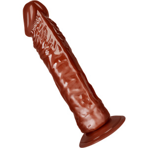 Naturdildo mit Aderung und Saugfuß, 22 cm