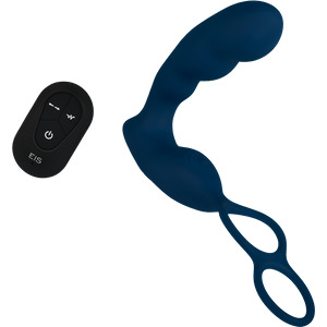 Prostata-Vibrator mit integriertem Penis- und Hodenring, 18 cm