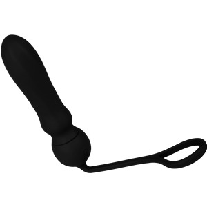 Silikon-Analplug mit Penisring, 13 cm