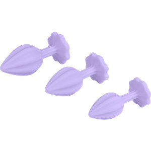 Strukturiertes Analplug-Set aus Silikon, 3 Stück