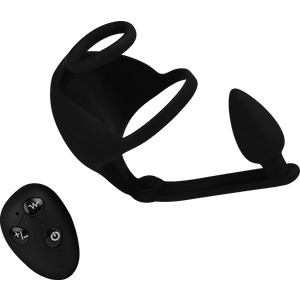 Vibro-Penis - und Hodenring mit integriertem Analplug