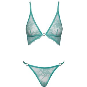 Dessous-Set aus mintfarbener Spitze