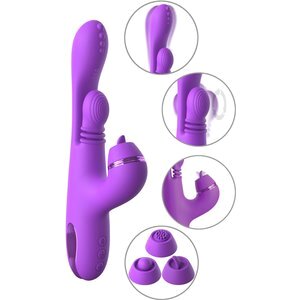 Rabbitvibrator „IntiMotion Pulse Pro“ inklusive 3 Klitoris-Aufsätze