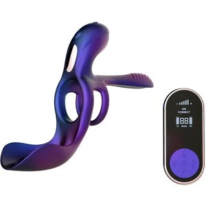 Hueman - Zenith Cockring mit Eichel- und Dammstimulator - Lila