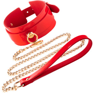 High Gloss Bondage O-Ring Collar & Leash