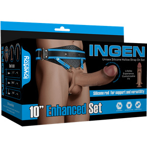 INGEN - Unisex Silicone Hollow Strap On Set L-XXL, 25,5 cm