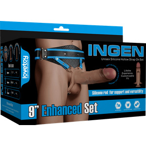 INGEN - Unisex Silicone Hollow Strap On Set XS-M, 23 cm