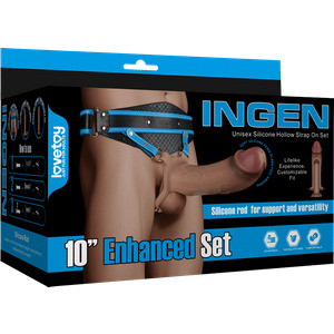 INGEN - Unisex Silicone Hollow Strap On Set XS-M, 25,5 cm