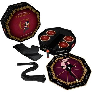 Paarspiel „G-Kamasutra Board Game“ inklusive Augenbinde & Peitsche