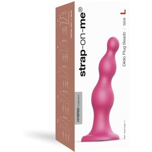 Strap-On-Me - Dildo Plug Beads Metallic Raspberry Pink L