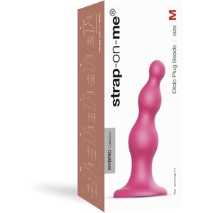 Strap-On-Me - Dildo Plug Beads Metallic Raspberry Pink M