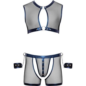 Netz-Top mit Netz-Pants & Handfesseln