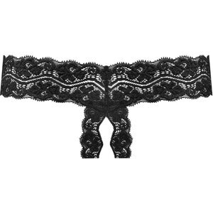 Underneath - Kyra  Tanga mit offenem Schritt - Schwarz
