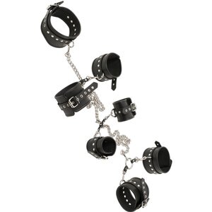 Fessel-Set aus Leder für Hals, Oberarme, Hände und Füße