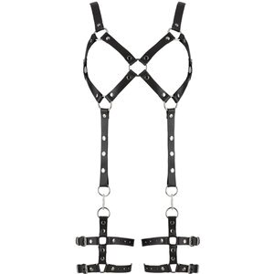 Harness aus Leder mit abnehmbaren Beinfesseln