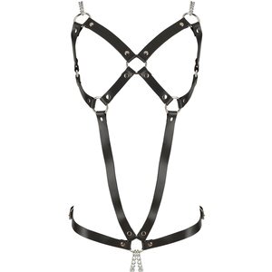 Harness aus Leder mit Metallketten im Schritt